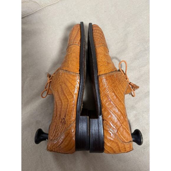 David Eden Shoes Mens Size 9.5 Made in Italy Alligator Crocodile Oxford Cap Toe main image 4